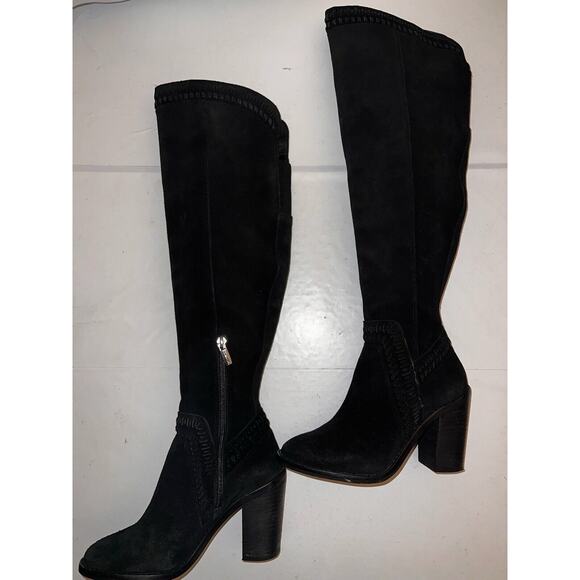 VINCE CAMUTO MADOLEE OVER THE KNEE BOOT BLACK SUEDE LEATHER SIZE 5 M - Picture 3 of 7
